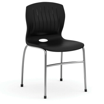 black stackable chair